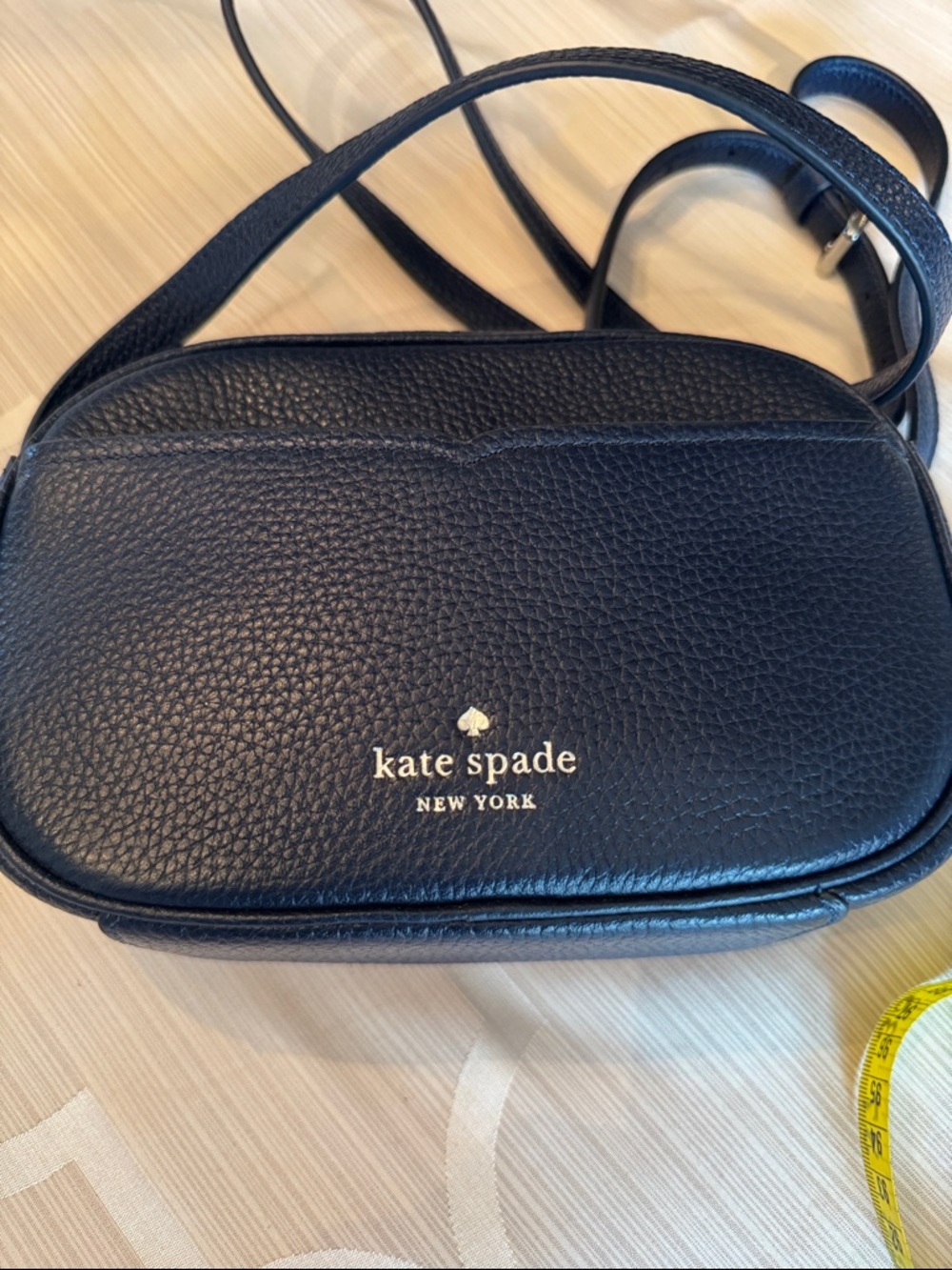 kate spade Navy Pebbled Leather Crossbody with Tassel Accent - Picture 8 of 9